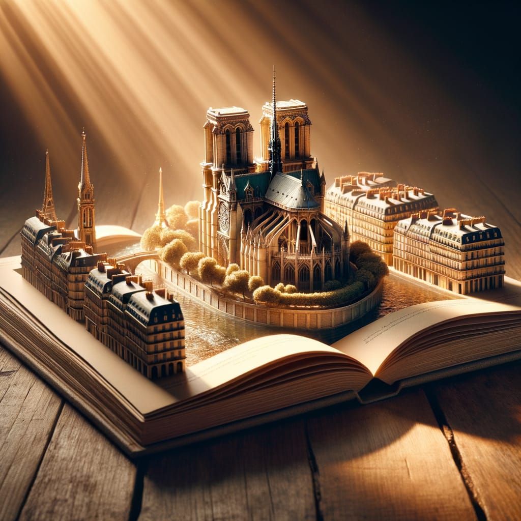 Parisian Grandeur: Notre Dame in Golden Sunlight