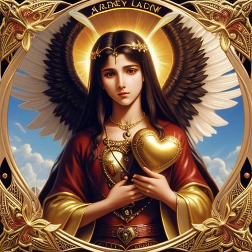 Angel with Heart in Ornate Celestial Art