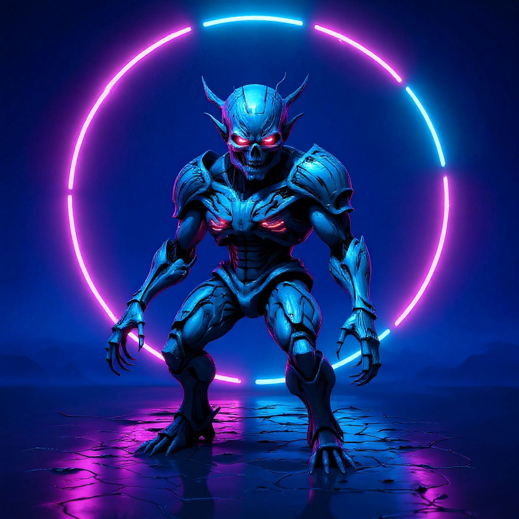 Surreal Cosmic Portal in a Cyberpunk Aesthetic