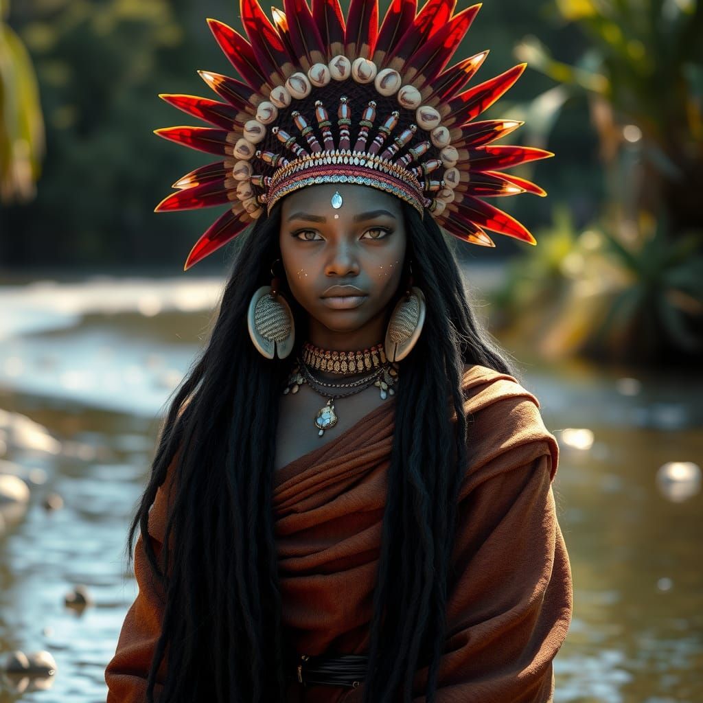 Aboriginal River Goddess in Natural Light