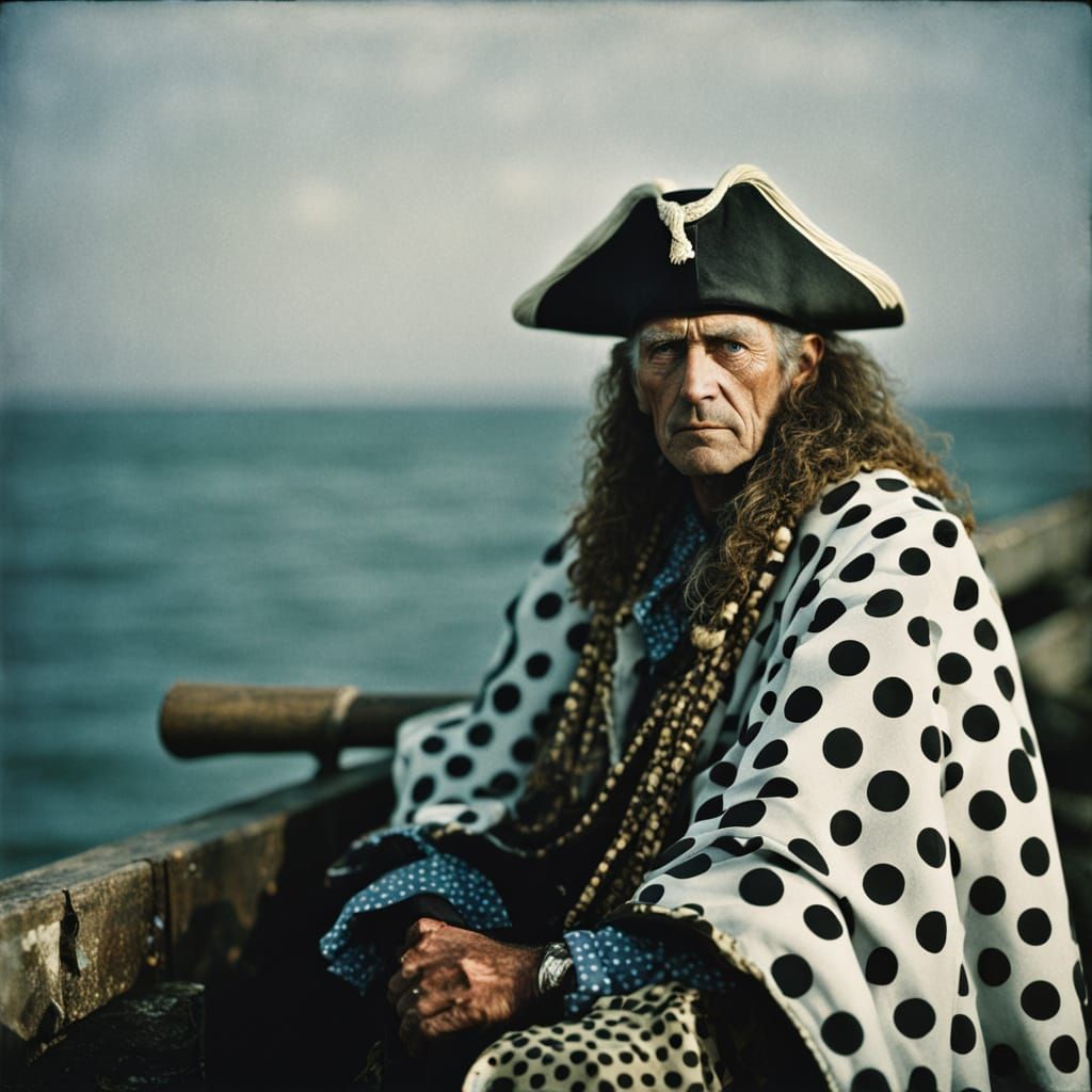 Polka Dot Pirate Captain: Sharp Focus Photo