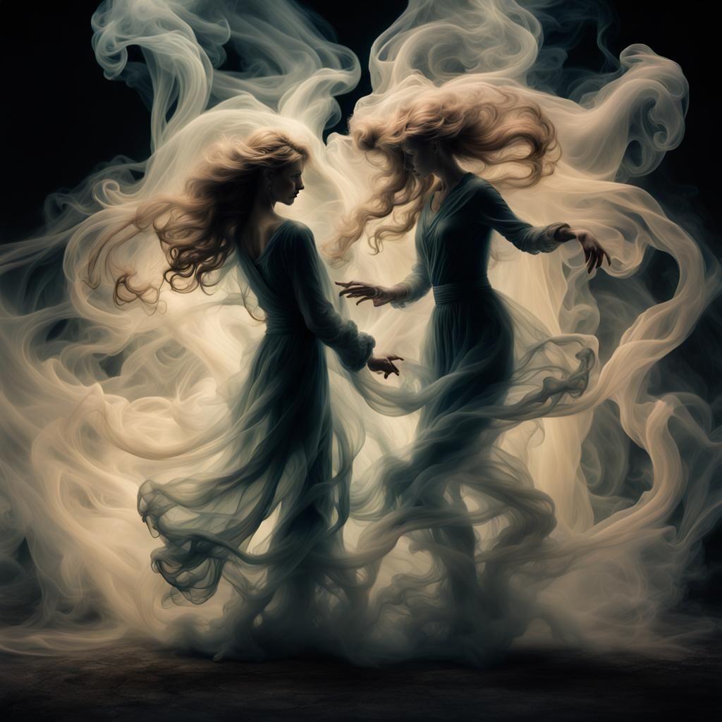 Ethereal Smoke Dance in Kim Keever Style