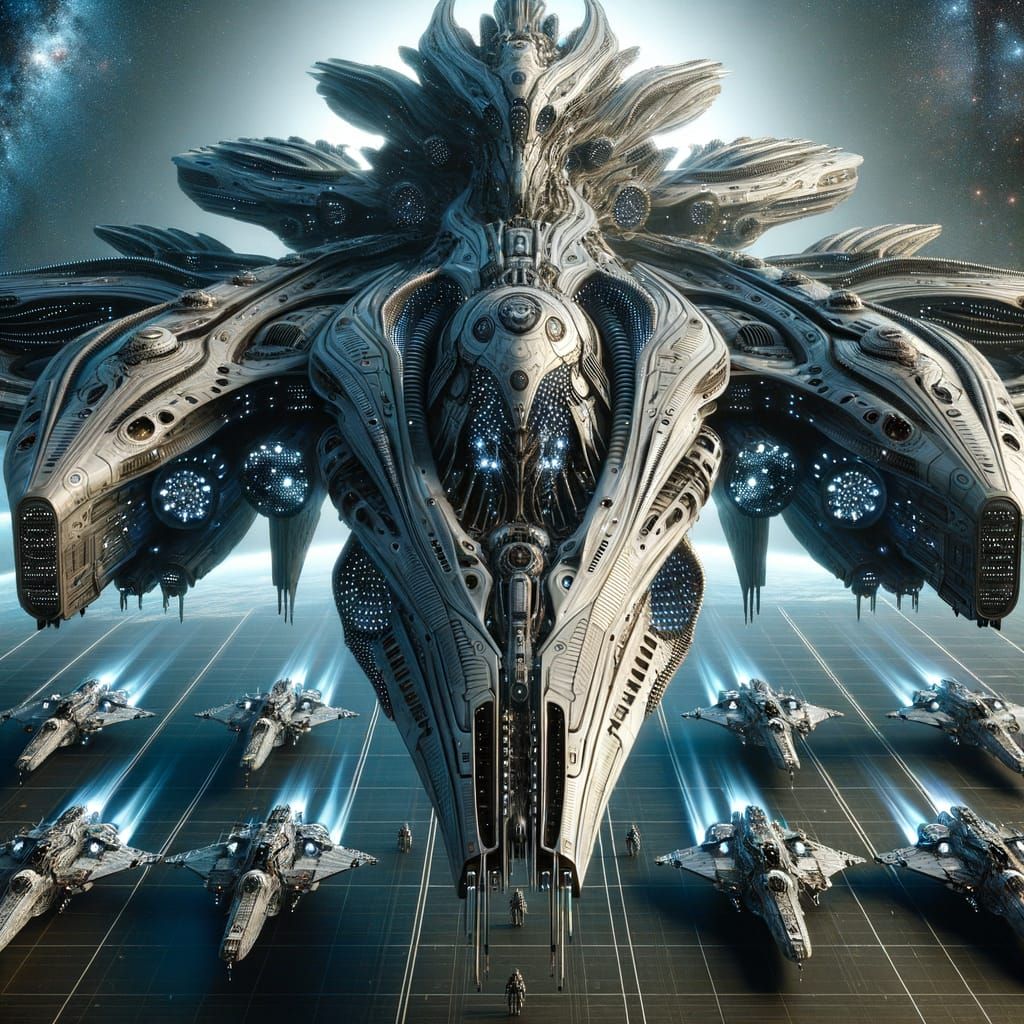 Spacecraft with Organic-Inorganic Design and Alien Exoskelet...