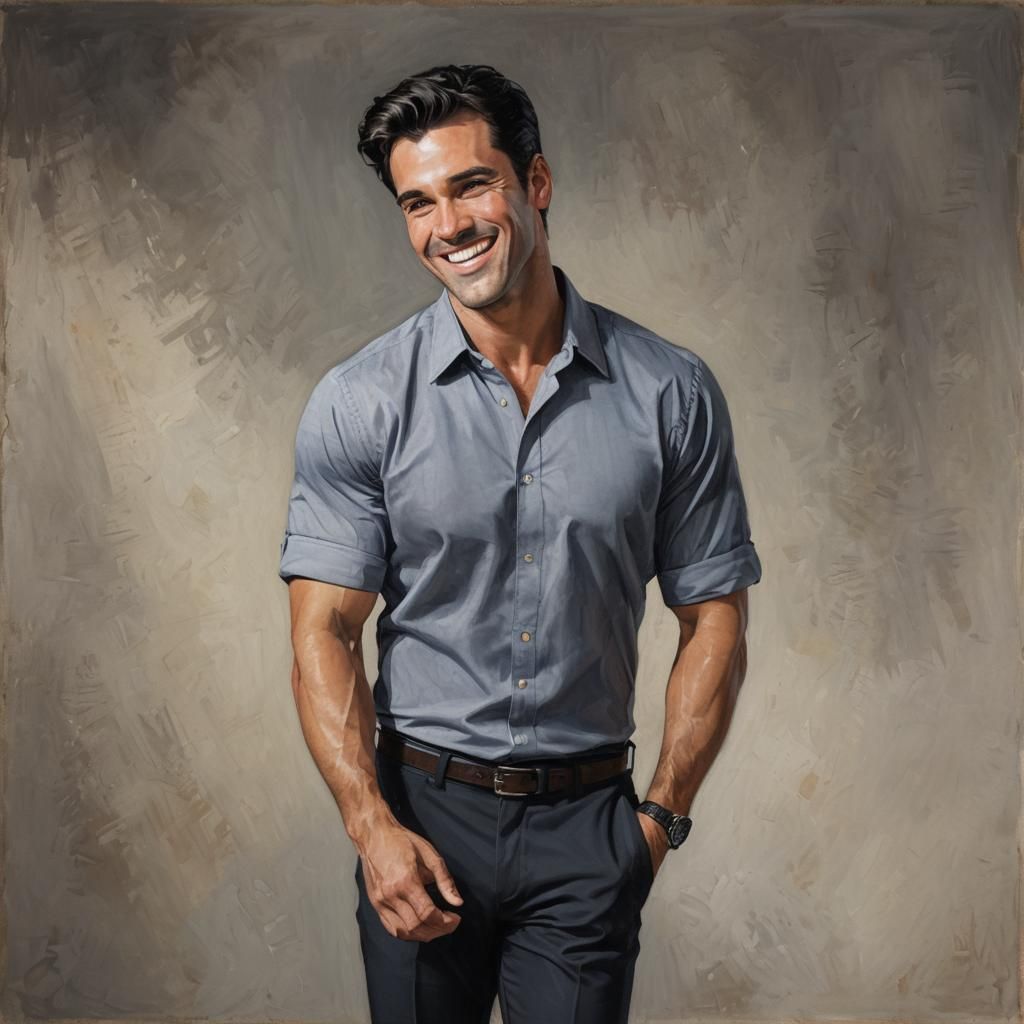 Handsome Man with Mischievous Grin: Formal Portrait