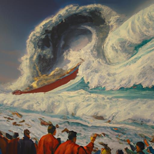 Sunda Strait Tsunami: Oil Painting by James Gurney