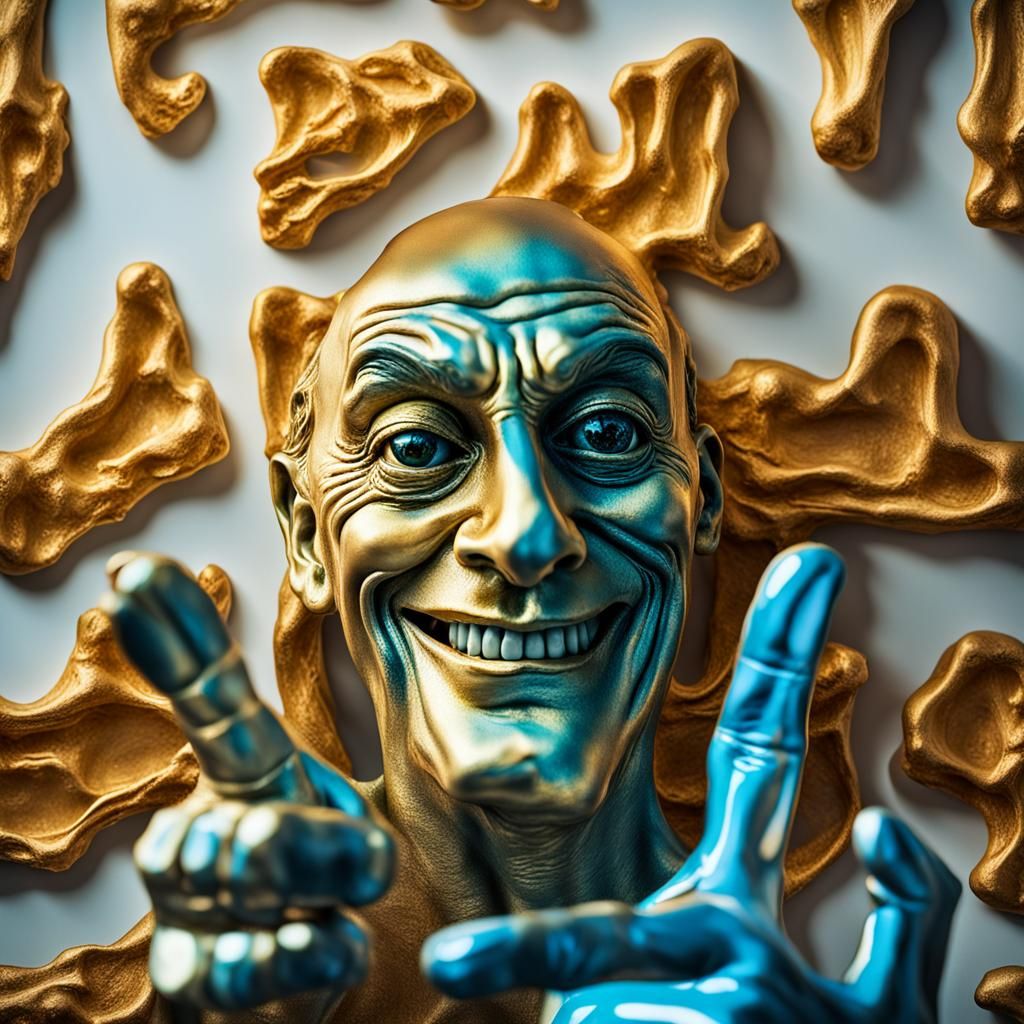 Surreal Hand Portrait in Salvador Dali Style