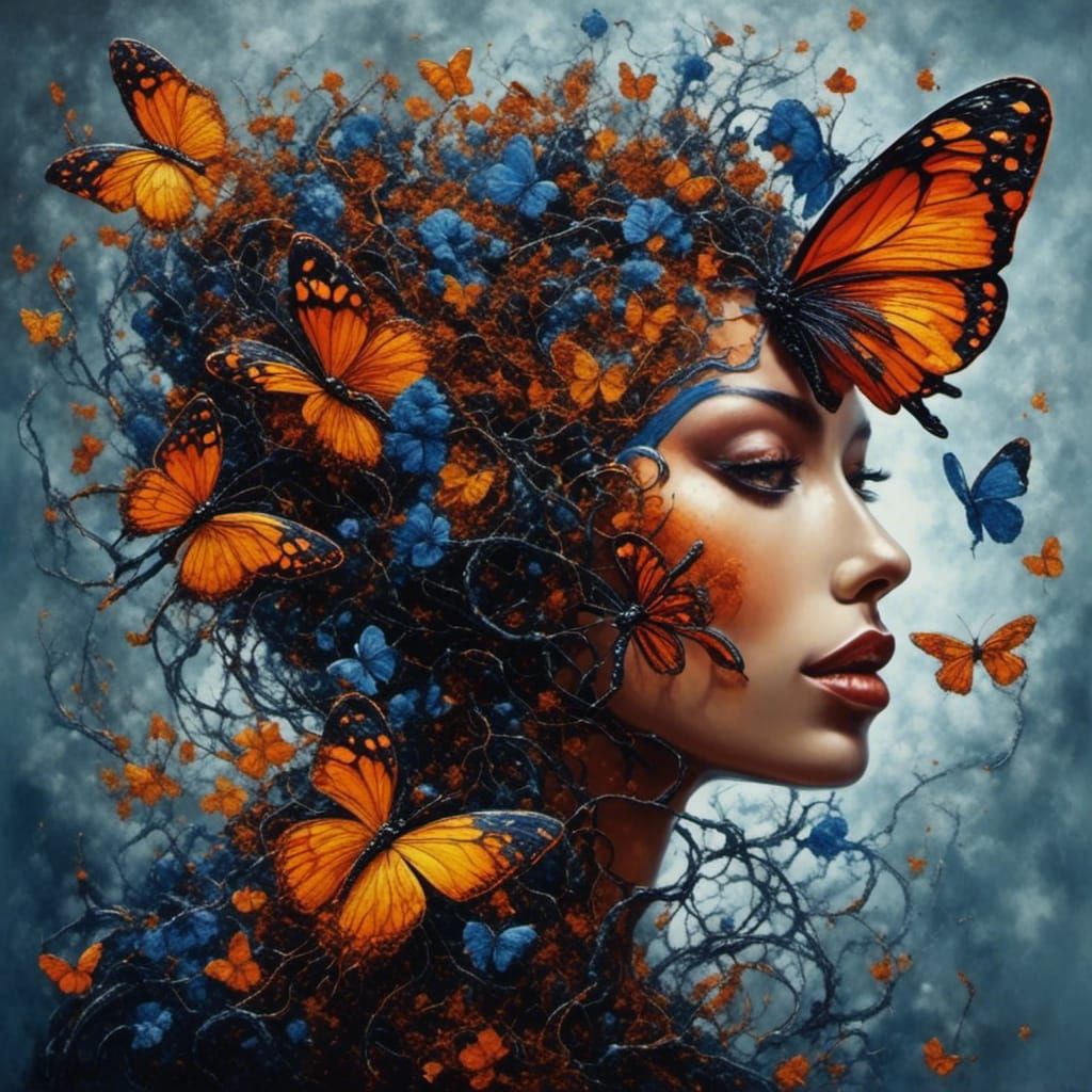 Magical Butterflies in Alcohol Ink and Oil Paint