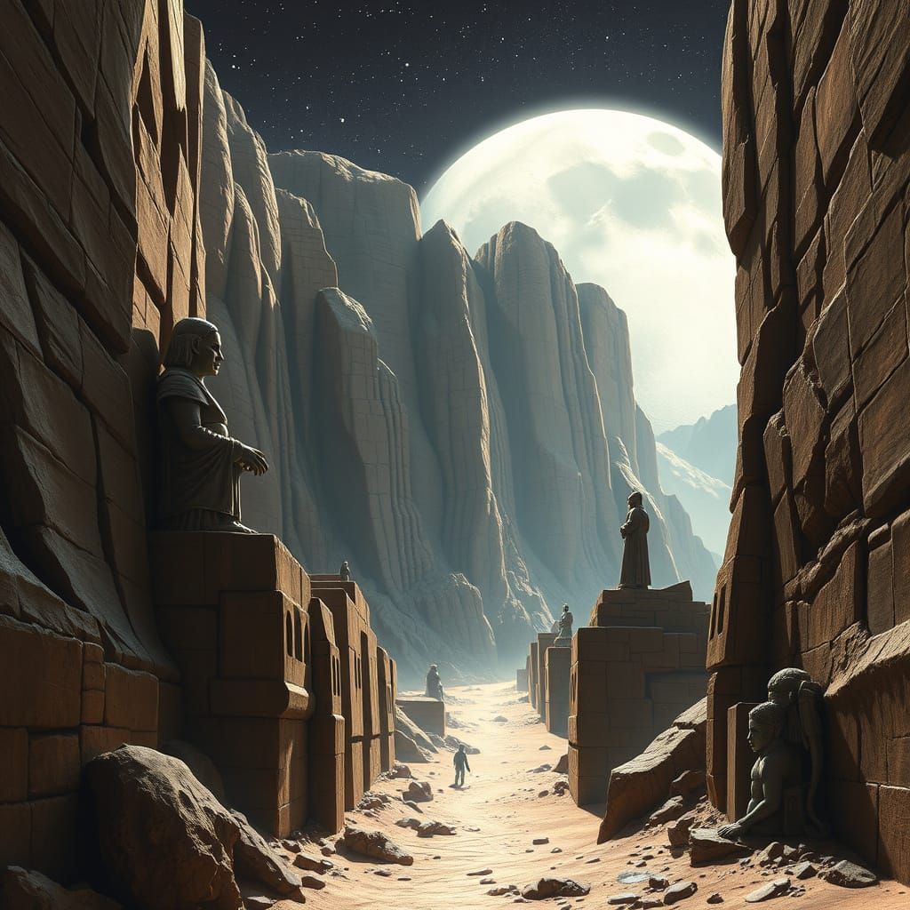 Ancient Sith Temple Complex Amidst Striated Cliffs