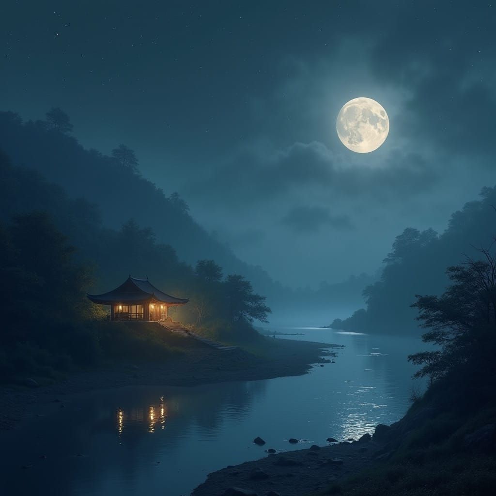 Serene Chinese Village at Dusk