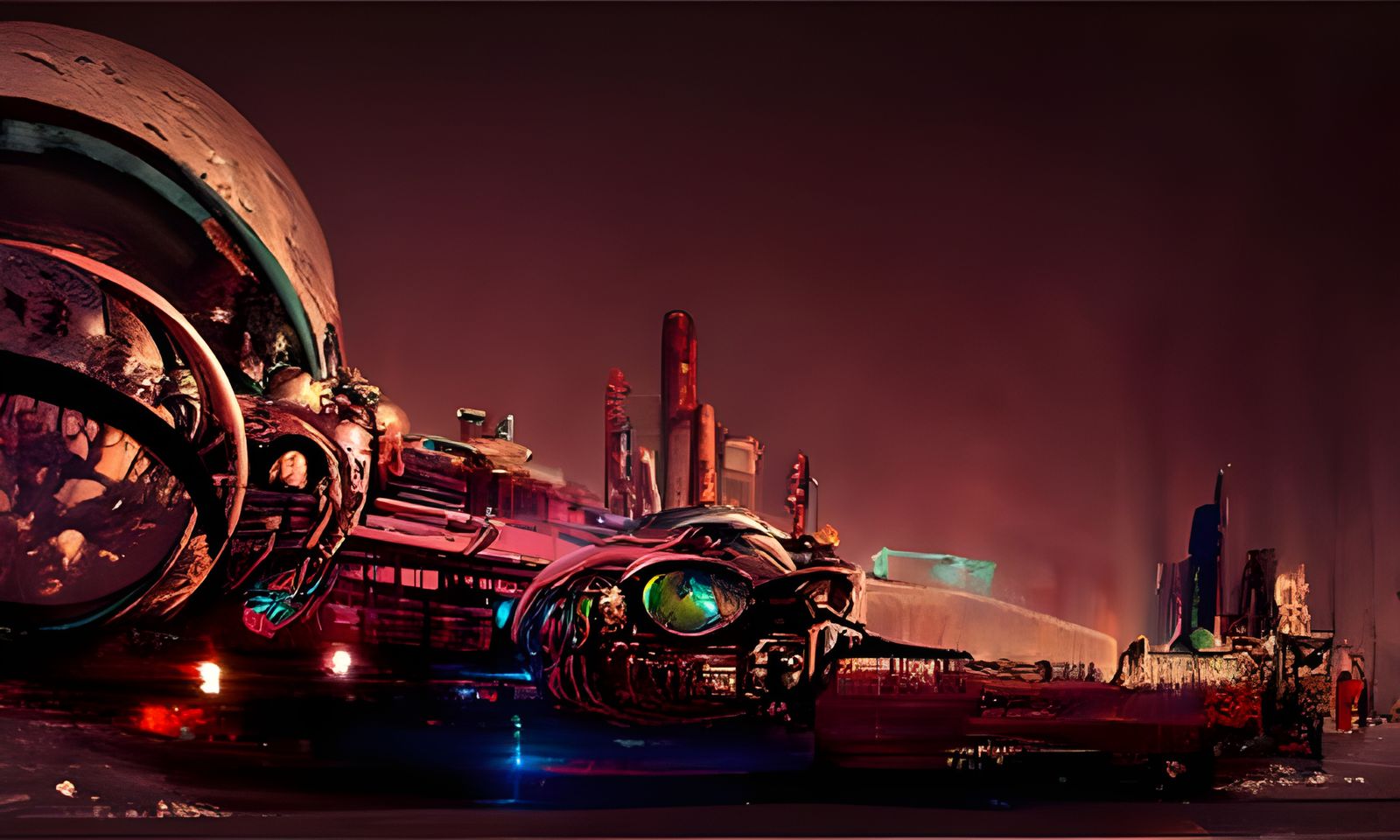 Sci-Fi Digital Illustration in Steampunk Style