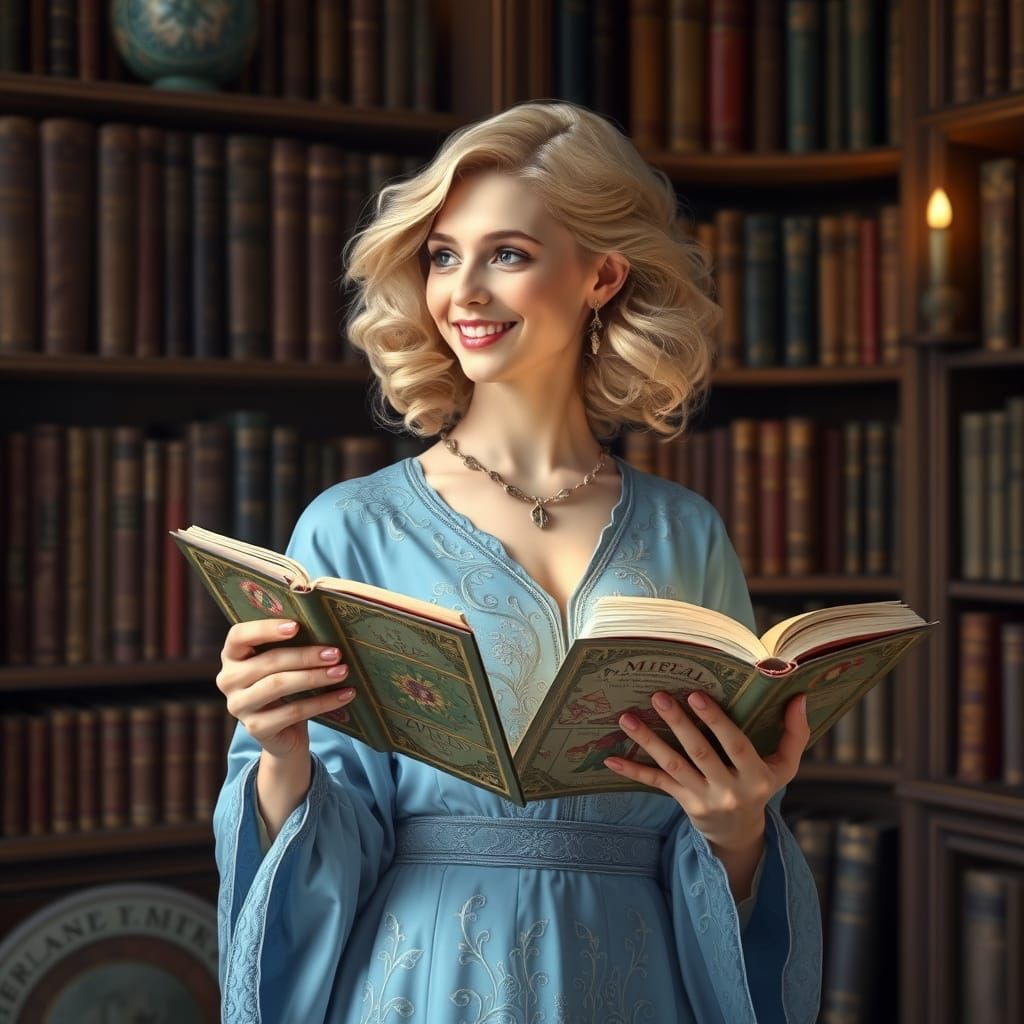 Enchanting European Woman in Art Nouveau Style