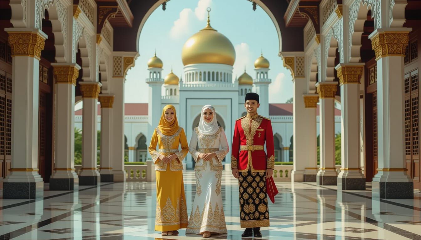 Brunei People in Traditional Dress: Hyper-Realistic Photogra...