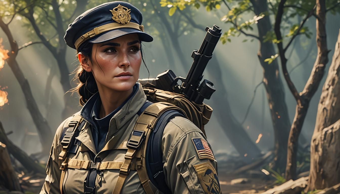 Heroic Navy SEAL in Anime 3D Art Style