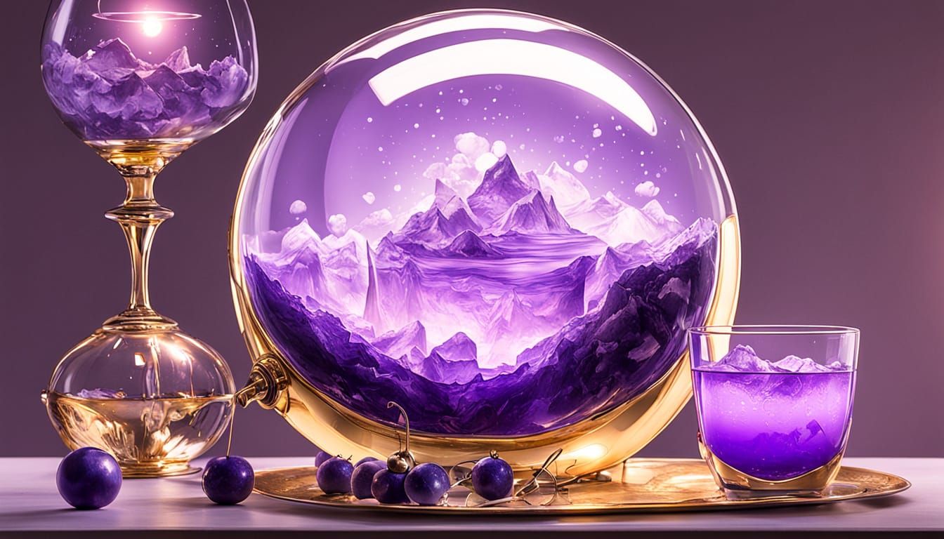 Hyperrealistische Raumansicht of a Lila Lounge with Sleeping...