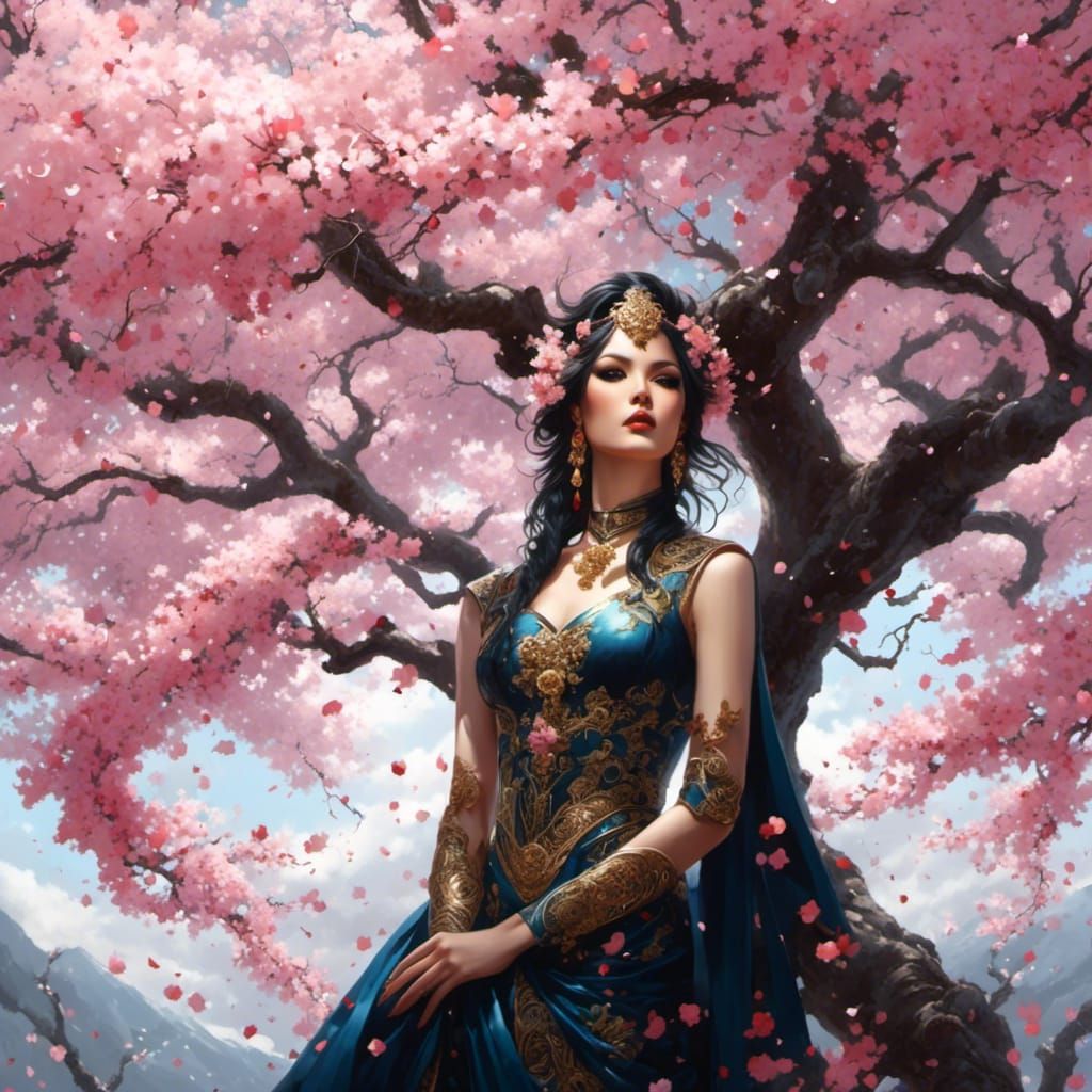 Girl Under Sakura Tree: A Blossoming Scene