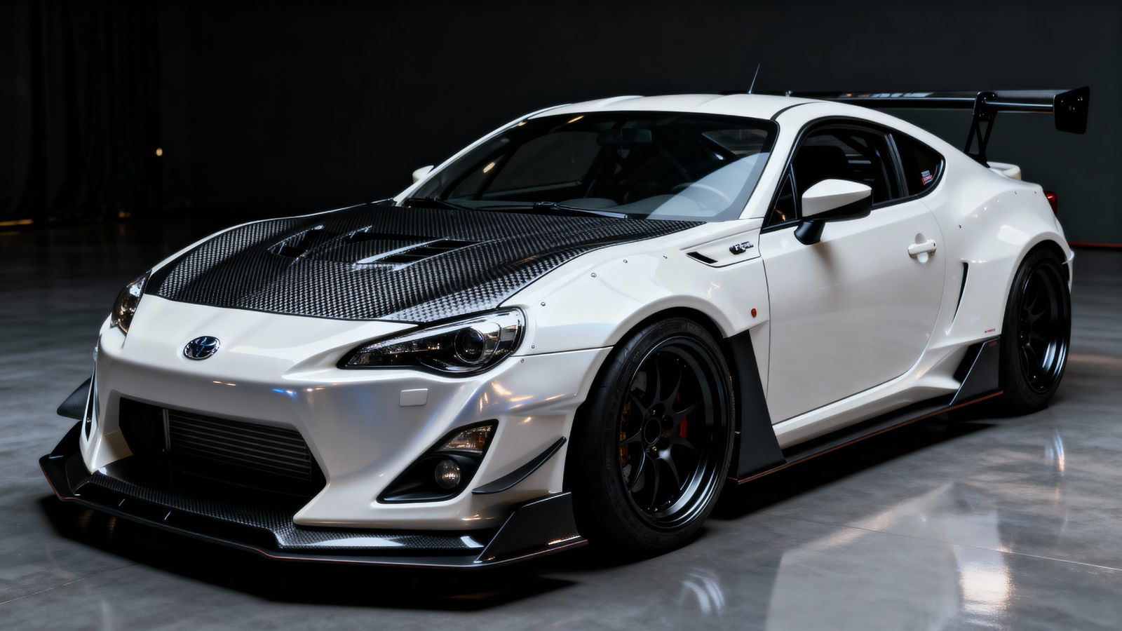 Modified Pagani Supercar in Metallic White with Carbon Fiber