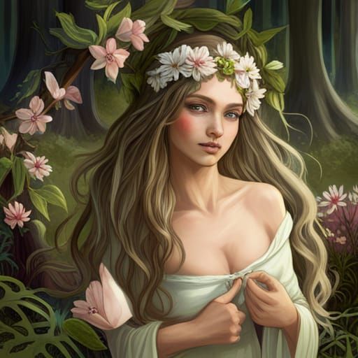 Elegant Fae Fairy in Enchanted Woodland