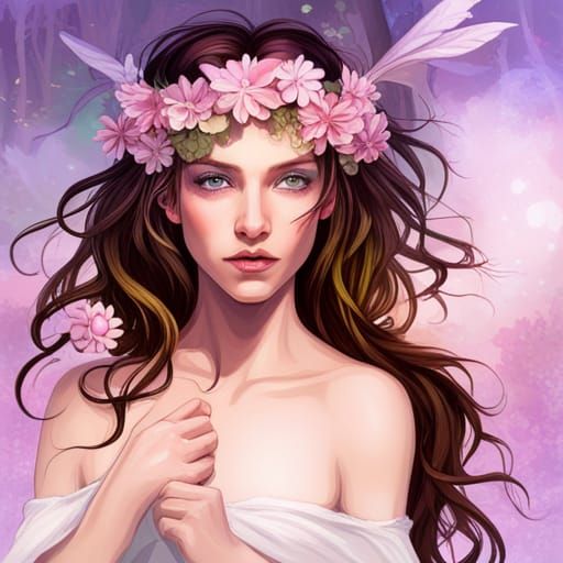 Elegant Fae Fairy in Enchanted Woodland