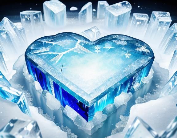 Icy Heart: Frozen, Intricate, Vivid Realism
