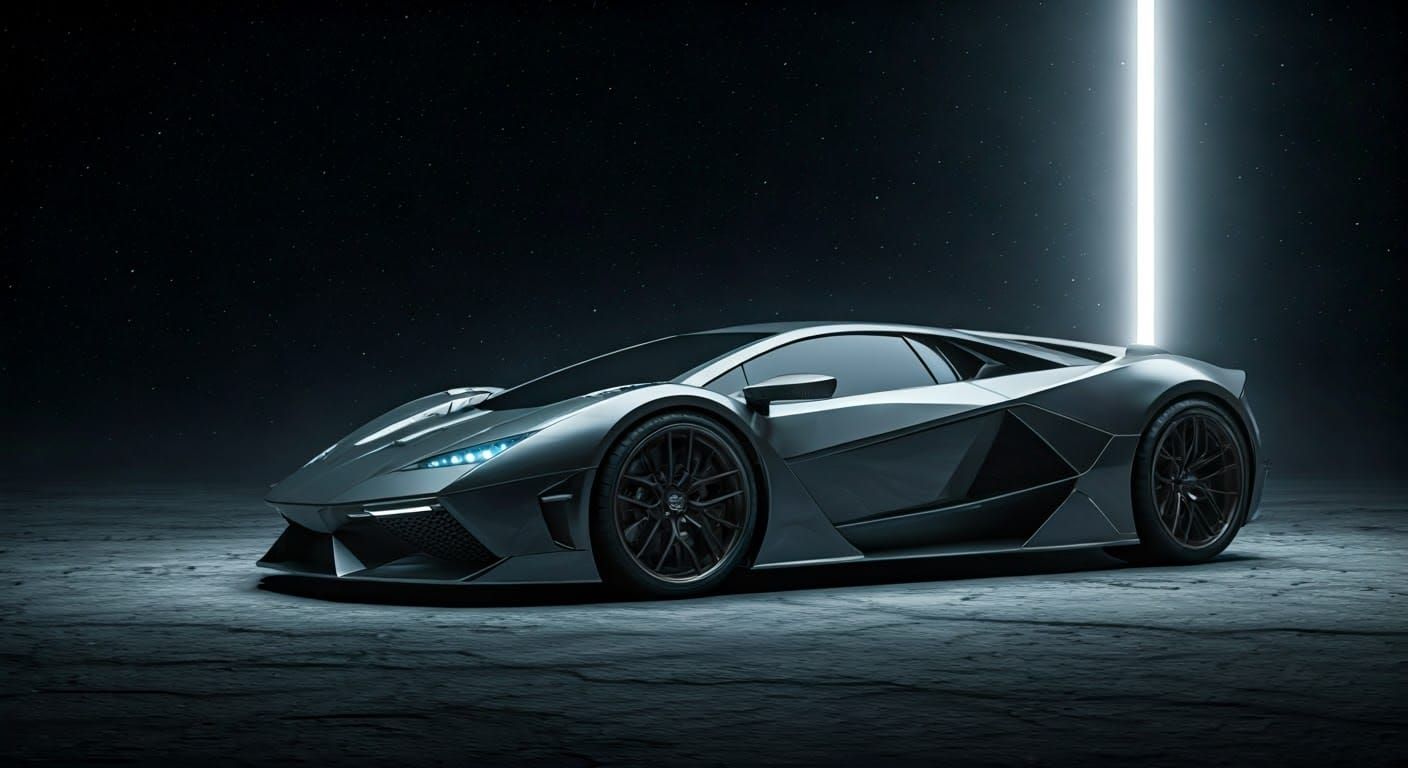 Biomechanical Alien Car in Futuristic Landscape