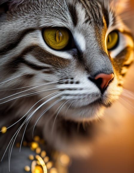 Majestic Knight Cat Portrait in Detailed Armor
