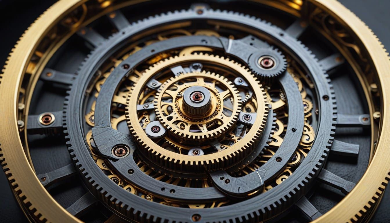 Clockwork Perfection: Intricate Gears and Luminous Brass