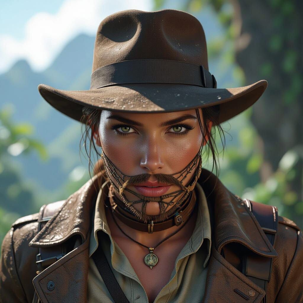Female Explorer in Indiana Jones Style