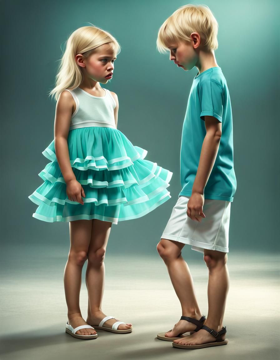 Angry Girl Lectures Boy: A Photorealistic Scene