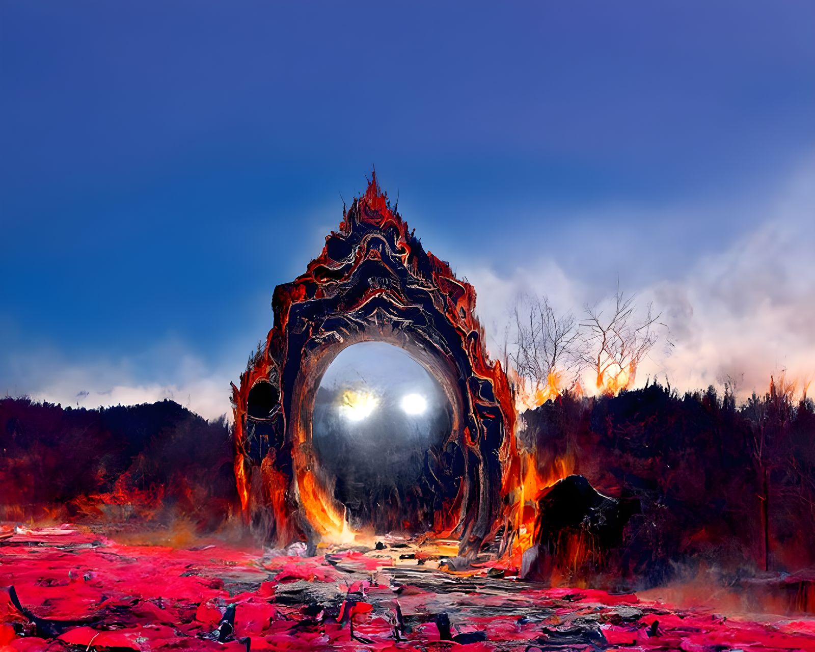 Satanic Stone Doorway: Sci-Fi Horror Portal