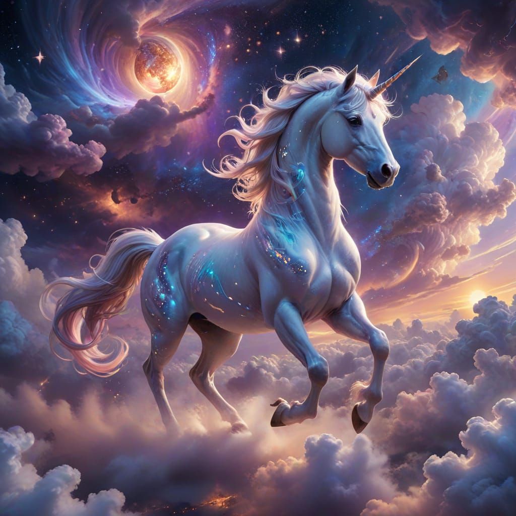 Ethereal Unicorn in Cosmic Landscape