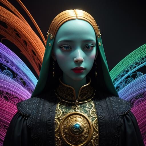 Surreal Renaissance: Glamorous 3D Masterpiece