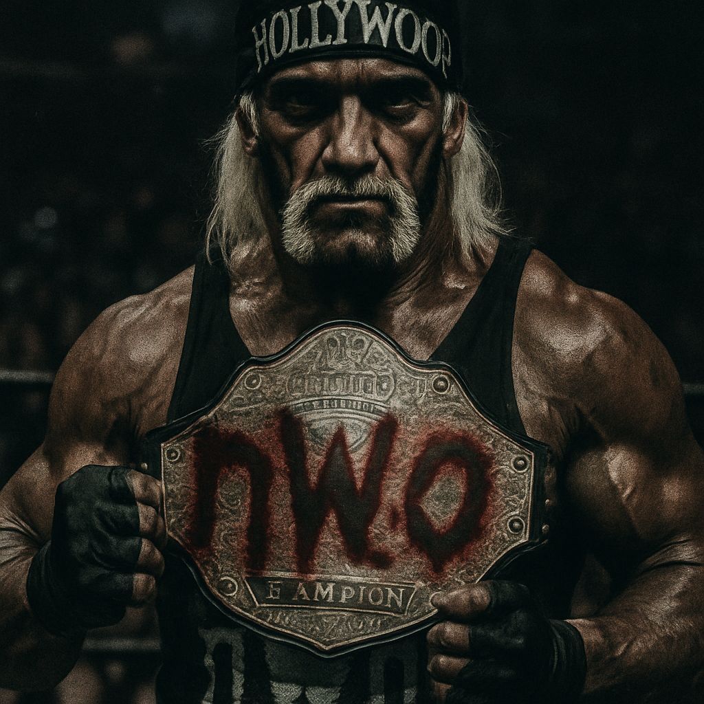 Hollywood Hogan with Spray Paint Championship Belt