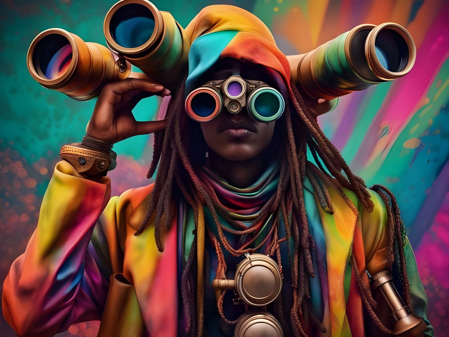 Steamfunk Binocular Eyewear in Funkadelic Style