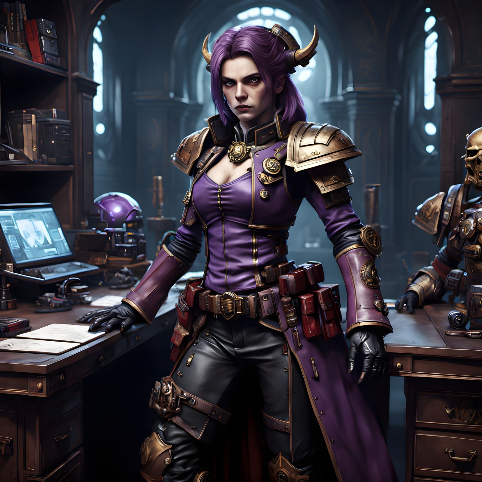 Corrupted Warhammer 40k Commissar Portrait