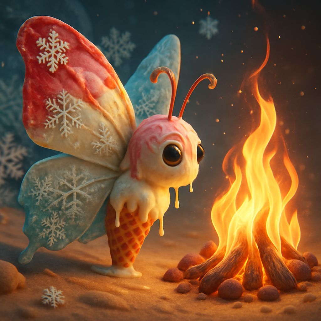 Ice Cream Butterfly Melts in Desert Heat