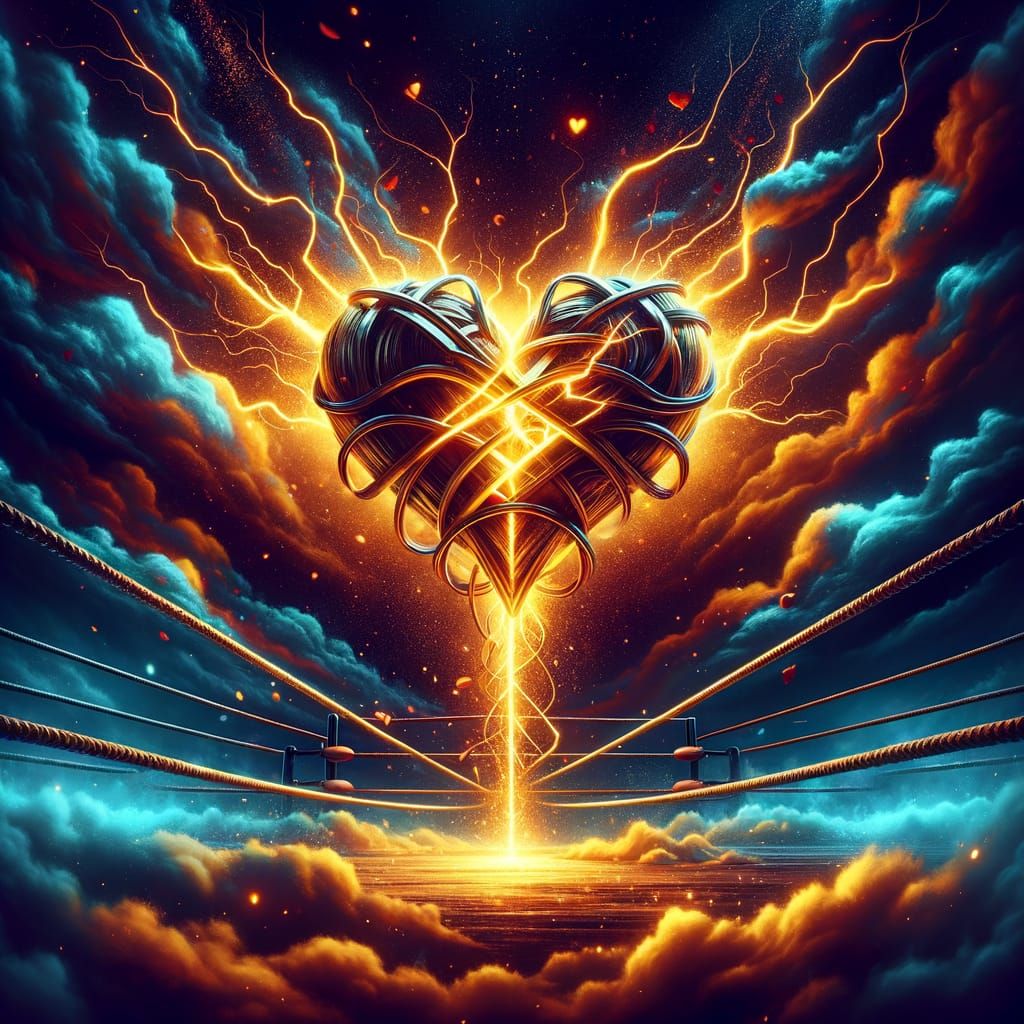 Heart Explosion Behind Wrestling Ropes