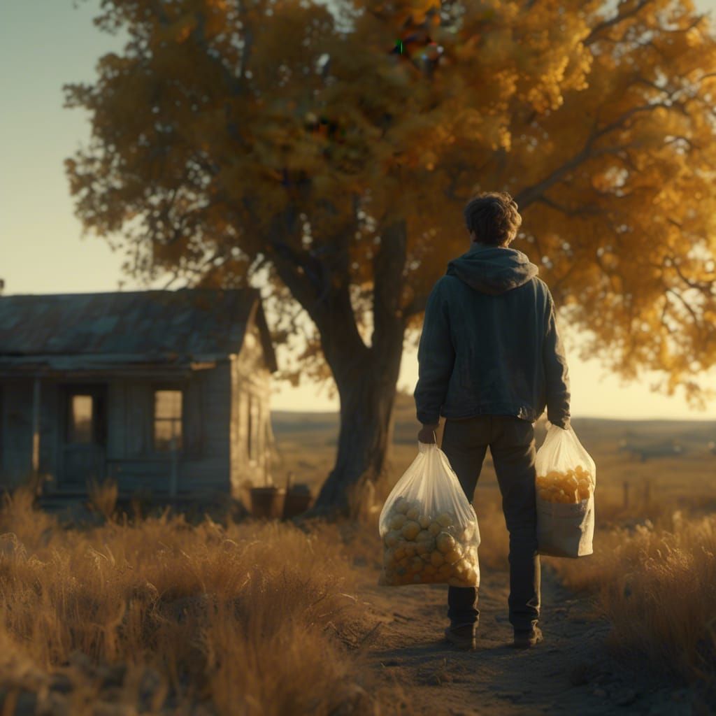 Desolate Americana: Cinematic Film Still in Muted Colors