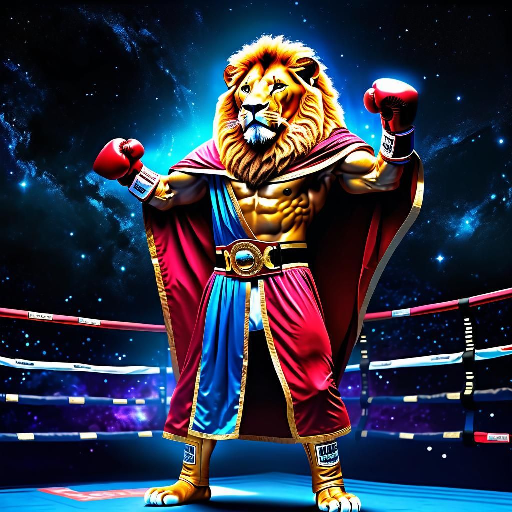 Champion Lion in Cosmic Space Concept Art