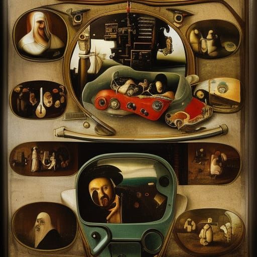 Surreal Steampunk Ambulance Inspired by Bosch and Dali