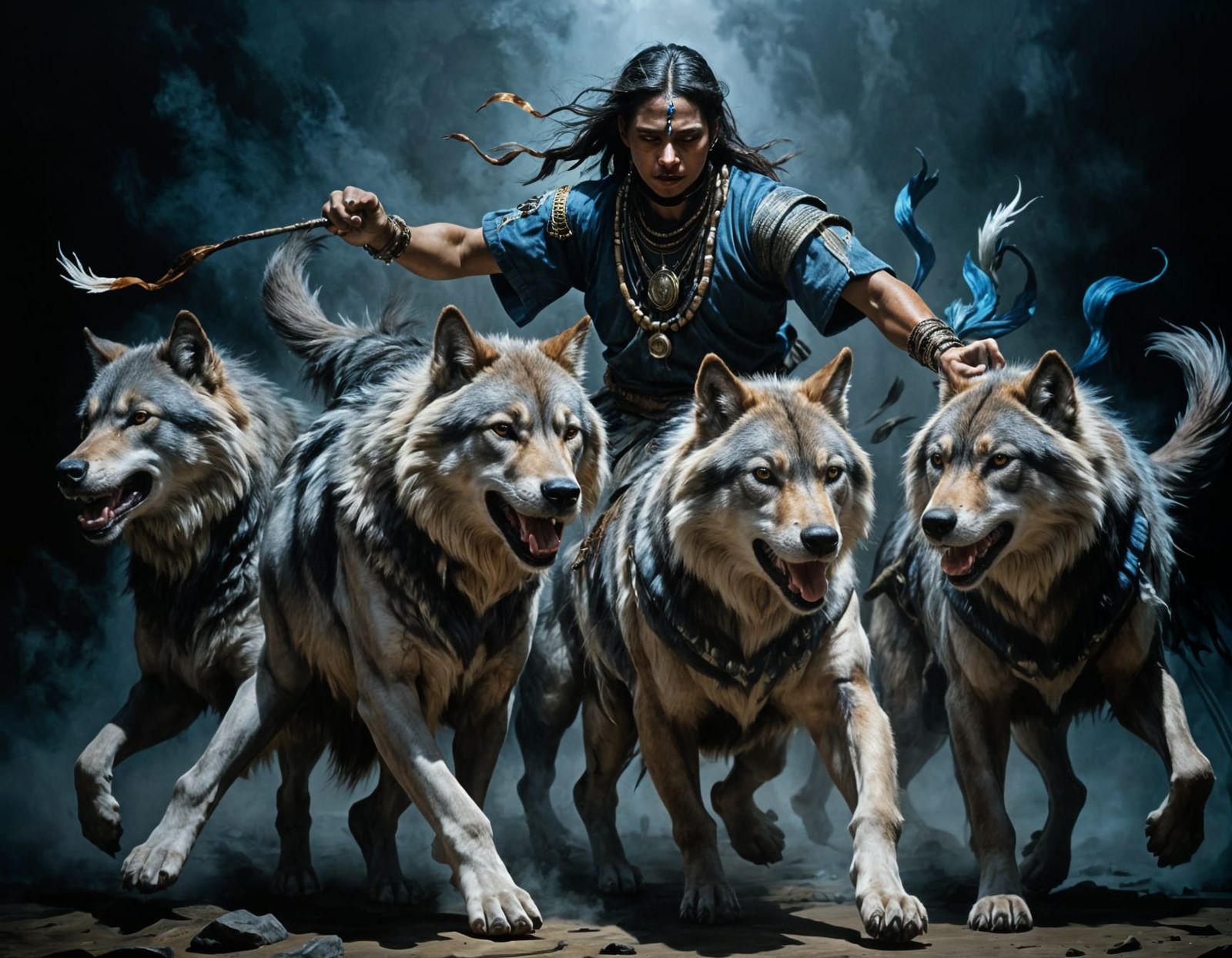 Ancient African Tribal Dance in Roberto Ferri Style