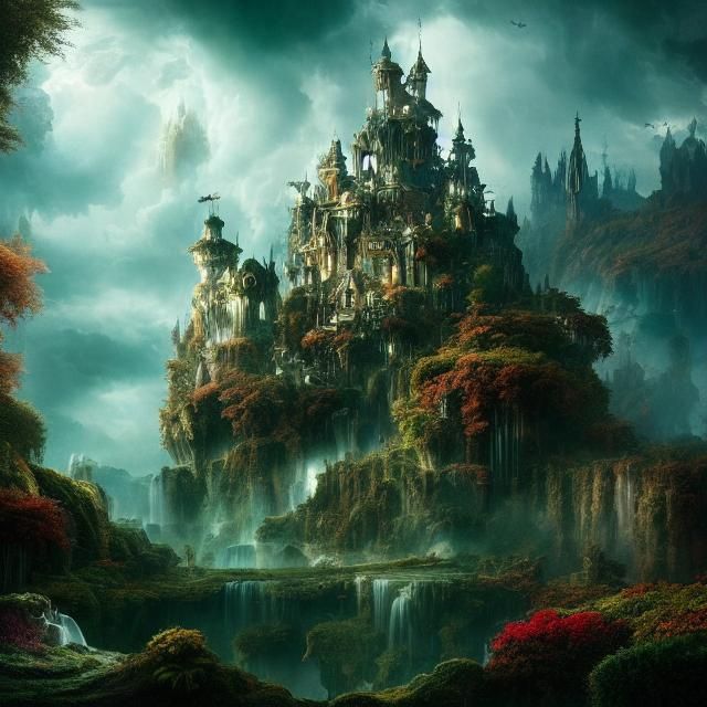 Epic and Detailed Wonderland Digital Matte Painting