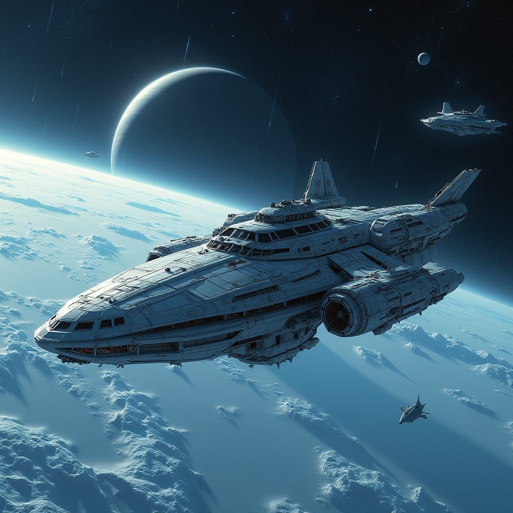 Cosmic Space Station in Futuristic Orbit