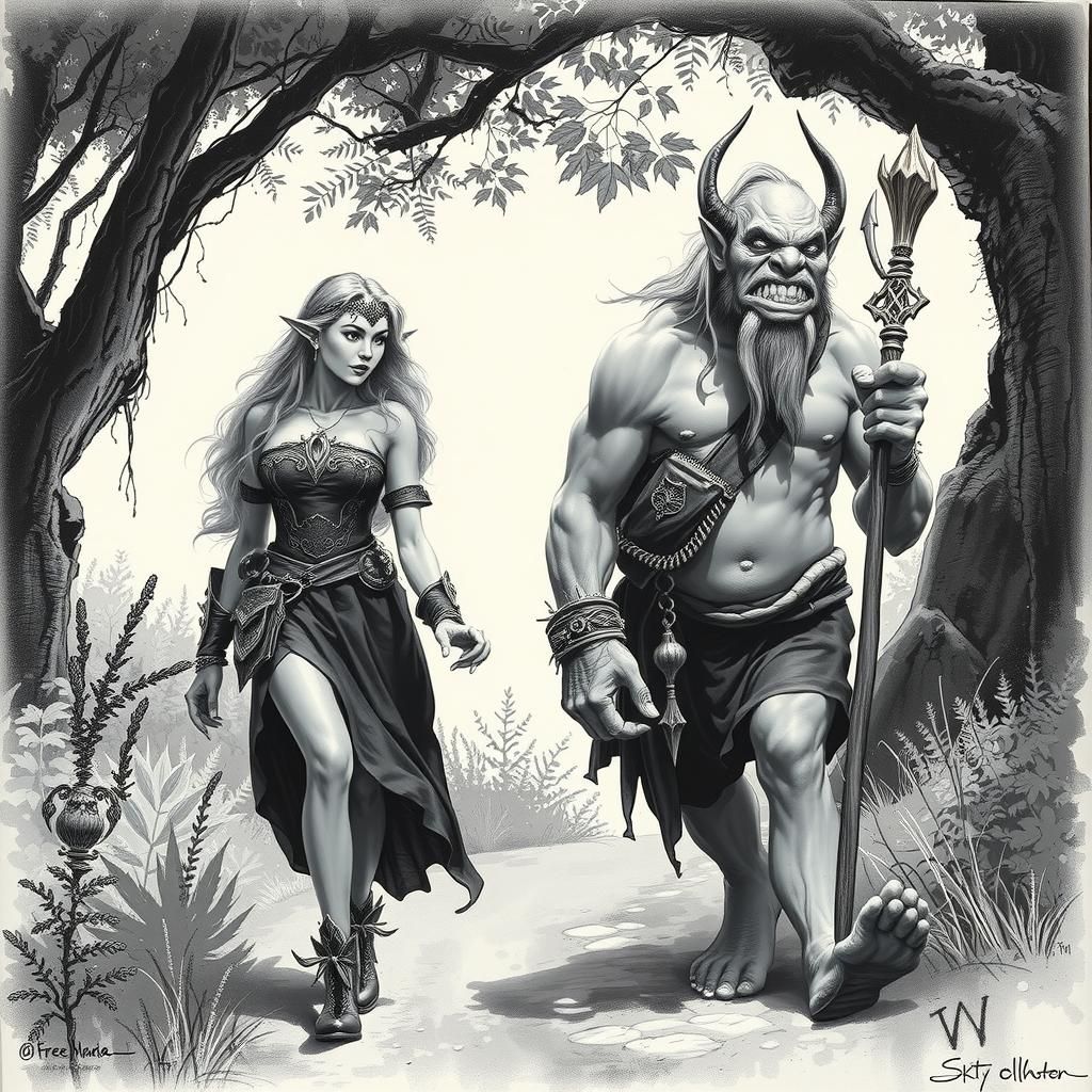 Elf and Troll Stroll: Charcoal Drawing