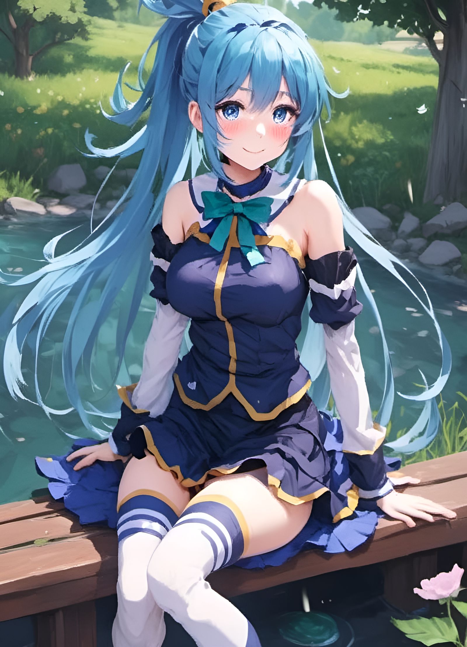 Aqua Goddess Portrait in Anime Style, 8k