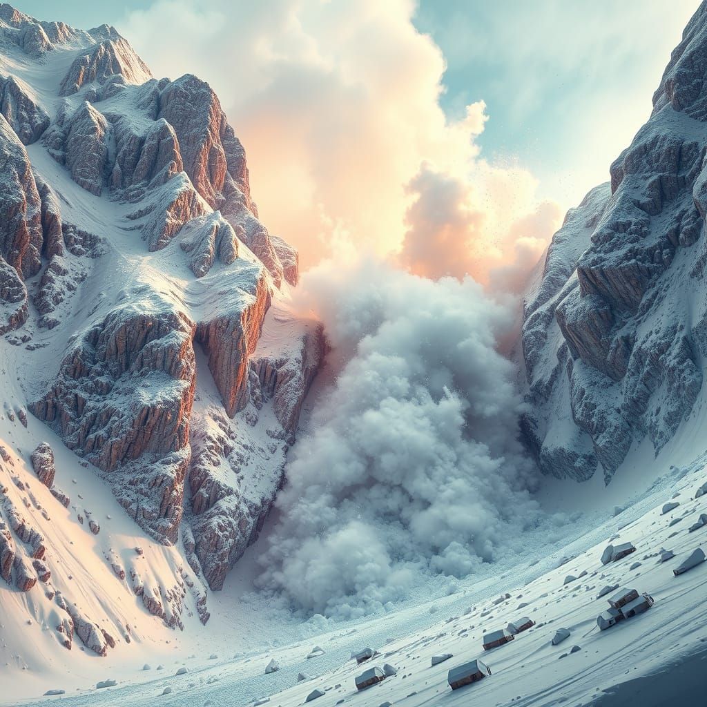 Hyper-Detailed Avalanche in Epic, Vibrant Colors