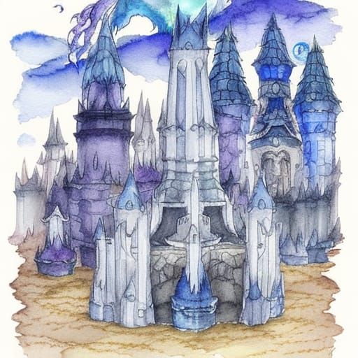 Eldritch Palace in Incandescent Watercolor