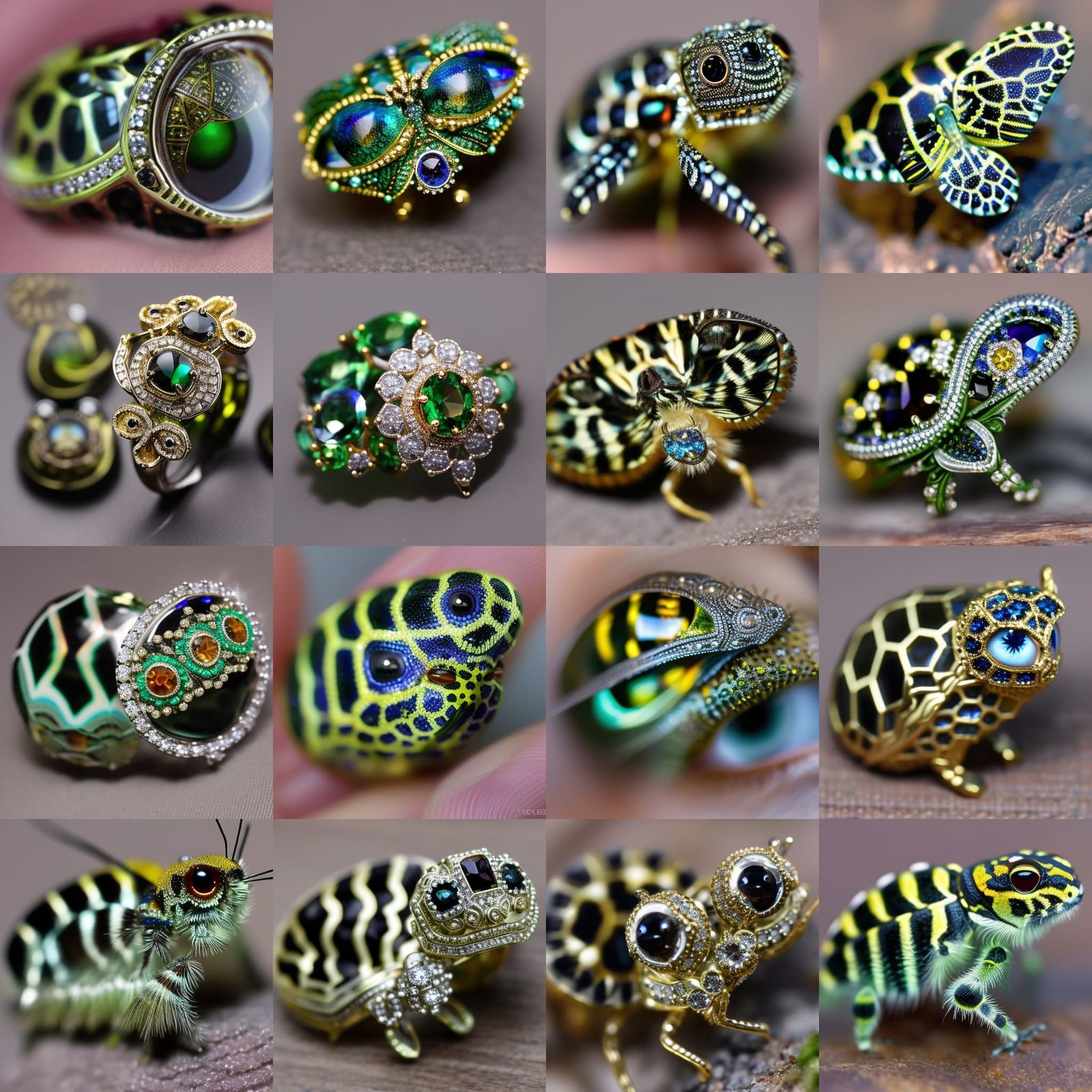 Ornate Diamond Spider with Holographic Filigree