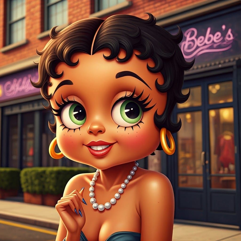 Smiling 3D Nubian Betty Boop in Urban Boutique