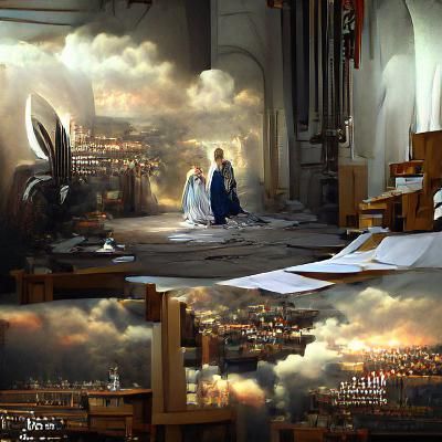 The Annunciation: Detailed Matte Painting Concept Art