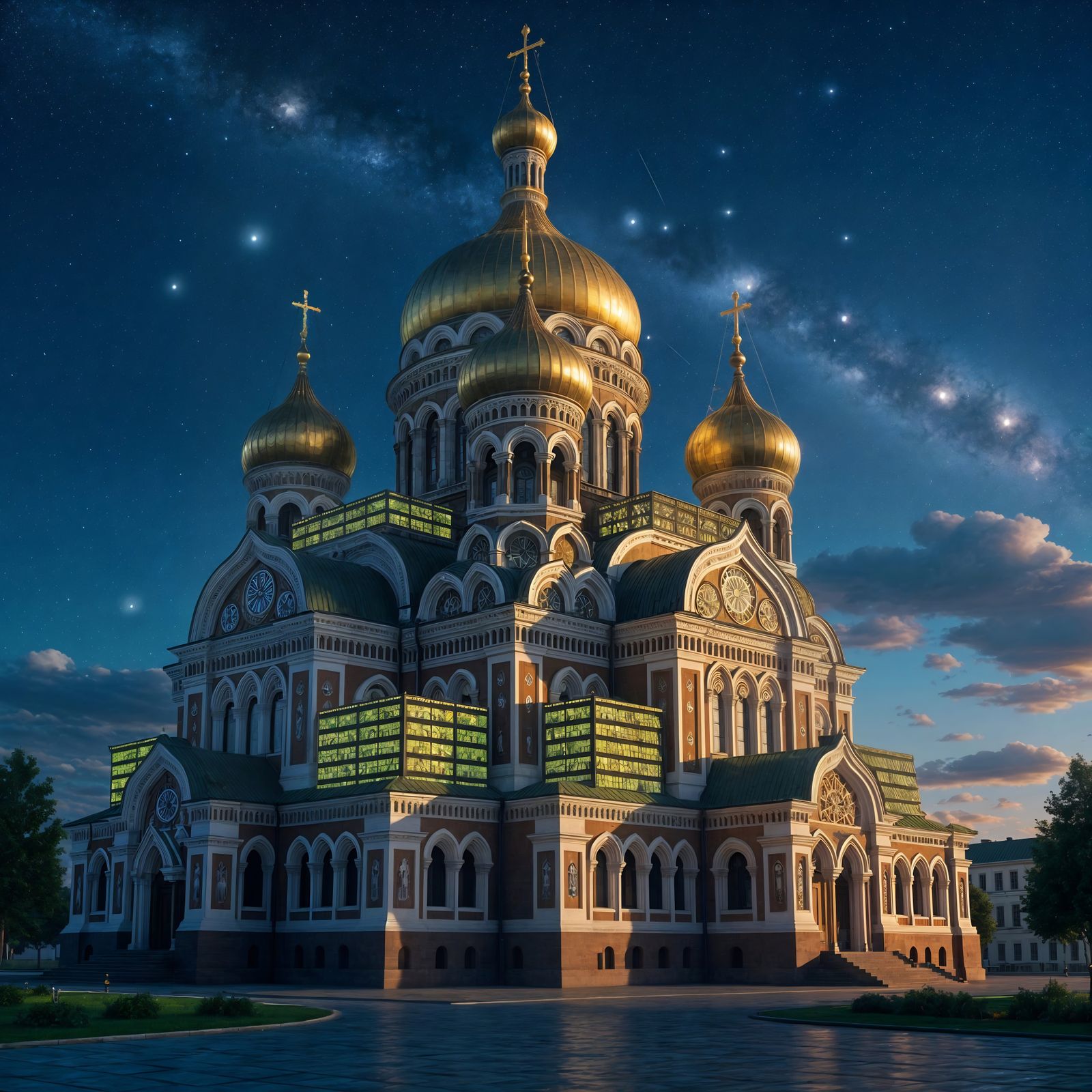 Solarpunk Cathedral Reaching for the Cosmos